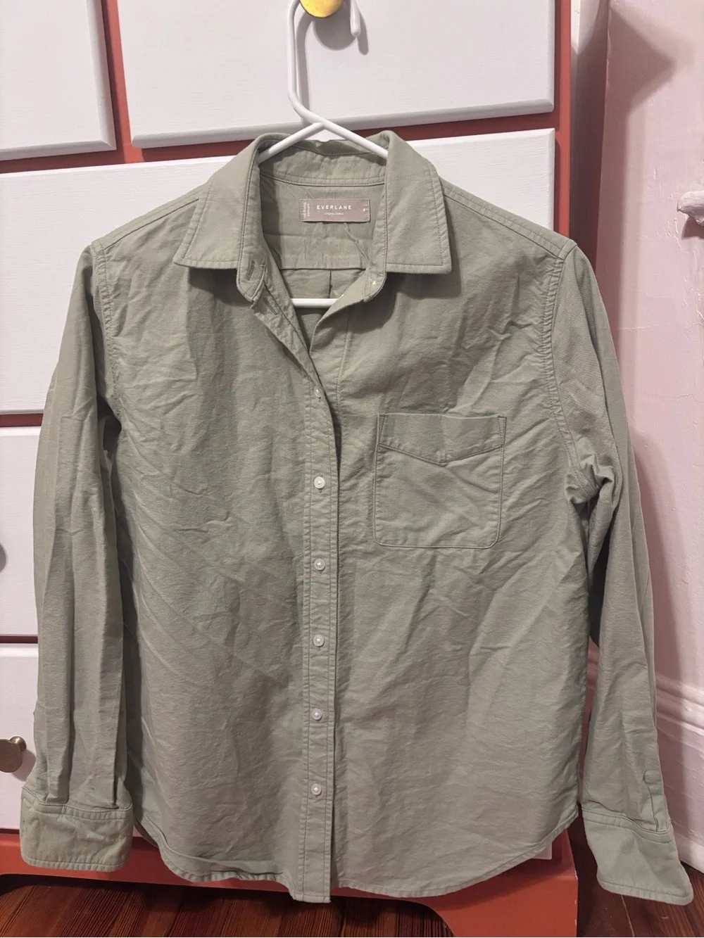 Everlane Light Olive Organic Cotton Button-Up Shirt - Picture 2 of 5